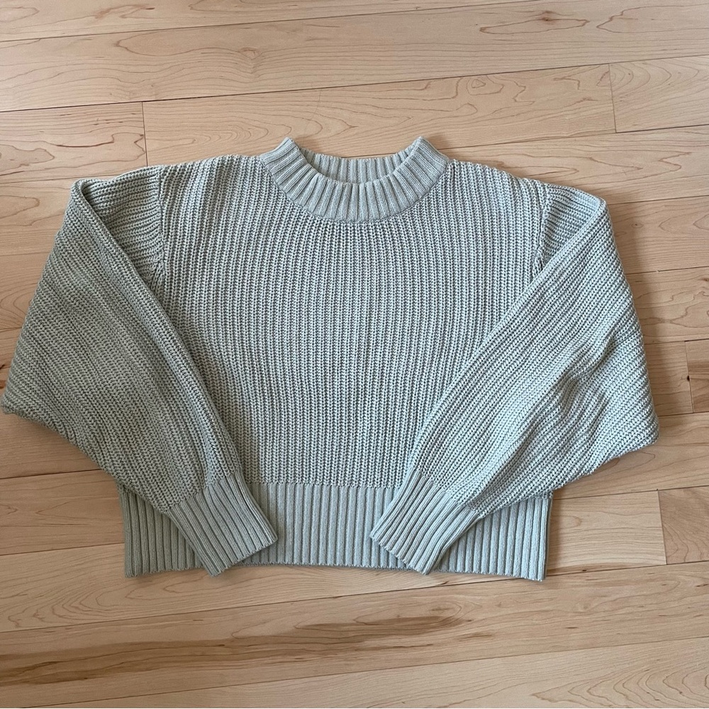 Simons Ribbed Crew Neck Sweater - Light Green